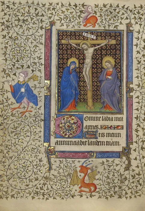 Framed Print : The Crucifixion; Book of Hours, about 1410. Creator: Unknown Framed Print : The Crucifixion; Book of Hours, about 1410. Creator: Unknown