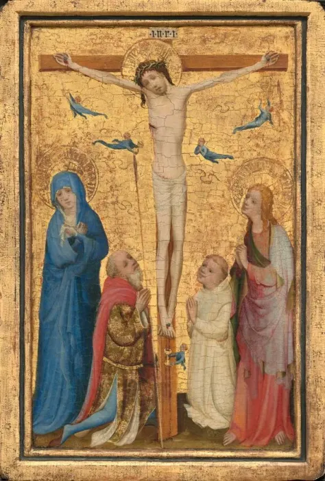 Framed Print : The Crucifixion, c. 1400 / 1410. Creator: Master of Saint Veronica Framed Print : The Crucifixion, c. 1400 / 1410. Creator: Master of Saint Veronica