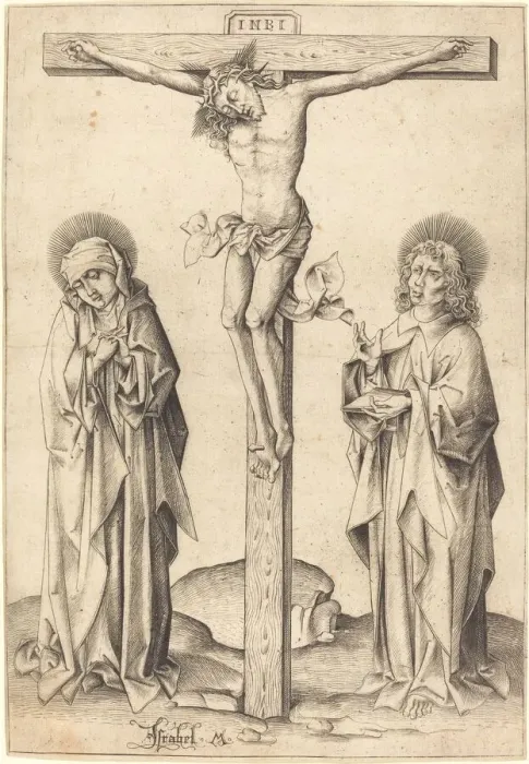 Framed Print : The Crucifixion, c. 1480. Creator: Israhel van Meckenem Framed Print : The Crucifixion, c. 1480. Creator: Israhel van Meckenem