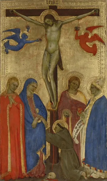 Framed Print : The Crucifixion, c.1360. Creator: Giovanni da Milano Framed Print : The Crucifixion, c.1360. Creator: Giovanni da Milano