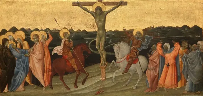 Framed Print : The Crucifixion, c.1447. Creator: Giovanni di Paolo Framed Print : The Crucifixion, c.1447. Creator: Giovanni di Paolo