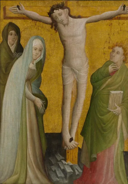 Framed Print : The Crucifixion, ca. 1400. Creator: Master of the Berswordt Altar Framed Print : The Crucifixion, ca. 1400. Creator: Master of the Berswordt Altar