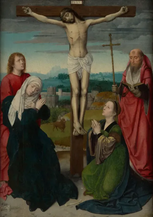 Framed Print : The Crucifixion, ca. 1495. Creator: Gerard David Framed Print : The Crucifixion, ca. 1495. Creator: Gerard David