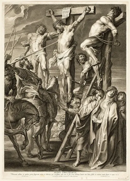 Framed Print : The Crucifixion (Coup de Lance), 1631. Creator: Boetius Adams Bolswert Framed Print : The Crucifixion (Coup de Lance), 1631. Creator: Boetius Adams Bolswert