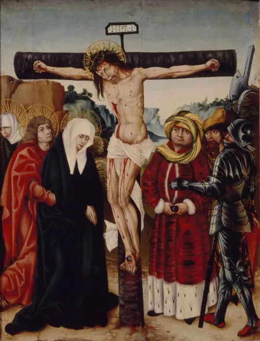 Framed Print : The Crucifixion, Early16th cen Artist: German master Framed Print : The Crucifixion, Early16th cen Artist: German master