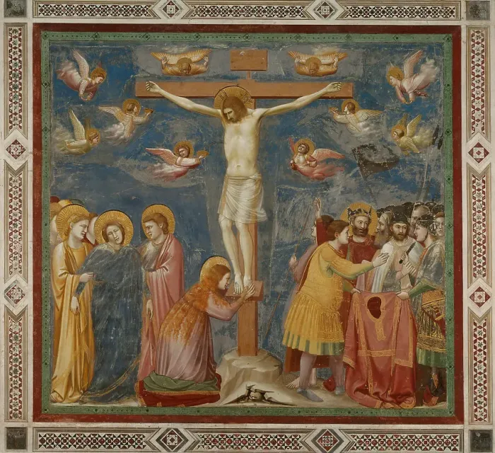 Framed Print : Crucifixion (From the cycles of The Life of Christ), 1304-1306. Creator: Giotto di Bondone (1266-1377) Framed Print : Crucifixion (From the cycles of The Life of Christ), 1304-1306. Creator: Giotto di Bondone (1266-1377)