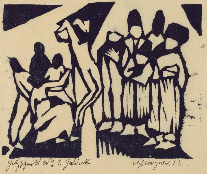 Framed Print : Crucifixion I, 1913. Creator: Morgner, Wilhelm