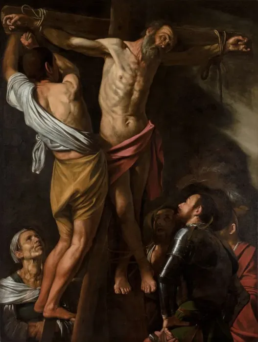 Framed Print : The Crucifixion of Saint Andrew, 1606-7. Creator: Caravaggio (Italian, 1571-1610) Framed Print : The Crucifixion of Saint Andrew, 1606-7. Creator: Caravaggio (Italian, 1571-1610)