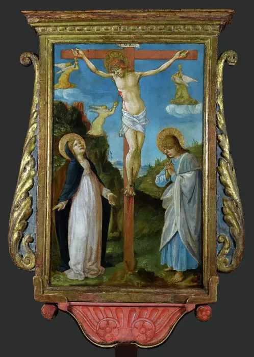 Framed Print : The Crucifixion; Saint Michael, c1480-1490. Creator: Lorenzo d'Alessandro Framed Print : The Crucifixion; Saint Michael, c1480-1490. Creator: Lorenzo d'Alessandro