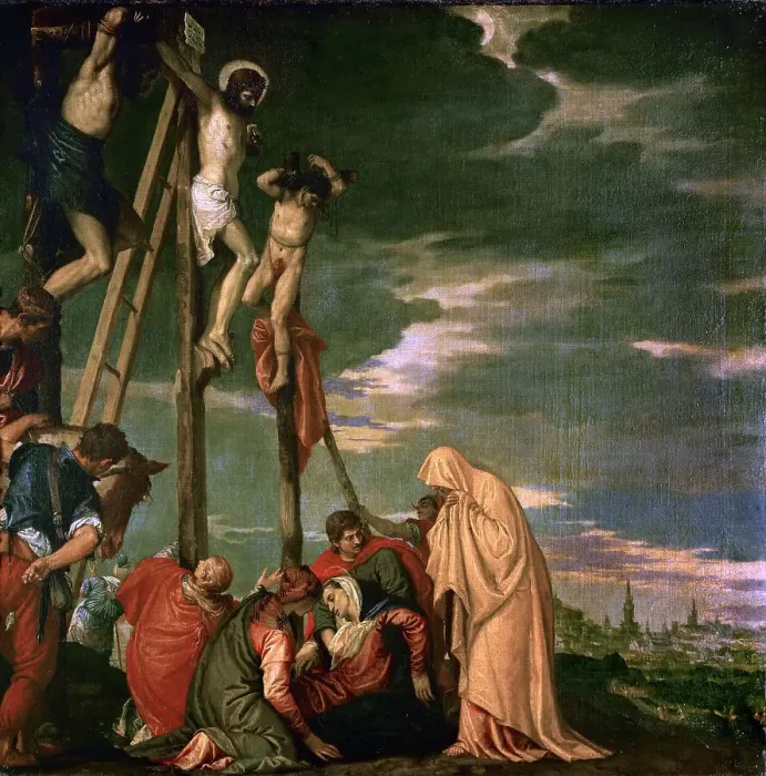 Framed Print : The Crucifixion, Second half of the16th century. Creator: Veronese, Paolo, (School) Framed Print : The Crucifixion, Second half of the16th century. Creator: Veronese, Paolo, (School)