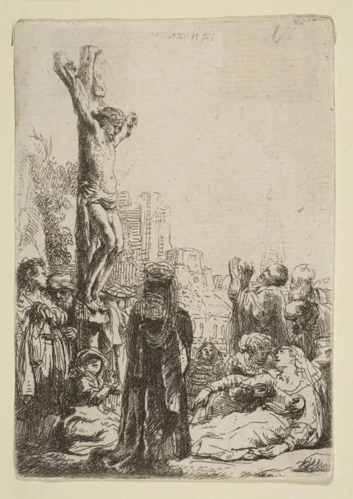 Framed Print : The Crucifixion: Small Plate, ca. 1635. Creator: Rembrandt Harmensz van Rijn Framed Print : The Crucifixion: Small Plate, ca. 1635. Creator: Rembrandt Harmensz van Rijn