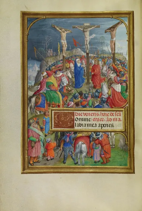 Framed Print : The Crucifixion; Spinola Hours, about 1510-1520. Creator: Master of James IV of Scotland Framed Print : The Crucifixion; Spinola Hours, about 1510-1520. Creator: Master of James IV of Scotland