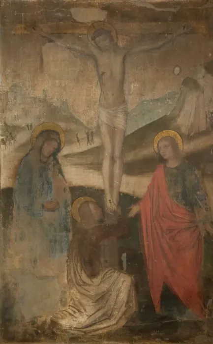 Framed Print : The Crucifixion with Virgin, St John and Magdalen, 1470-1523 Framed Print : The Crucifixion with Virgin, St John and Magdalen, 1470-1523