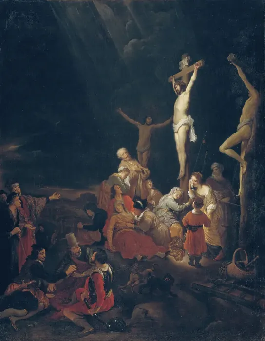 Framed Print : The Crucifixion;Christ on the Cross, 1647-1650. Creator: Flinck, Govert, workshop of;Eeckhout, Gerbrand van den Framed Print : The Crucifixion;Christ on the Cross, 1647-1650. Creator: Flinck, Govert, workshop of;Eeckhout, Gerbrand van den