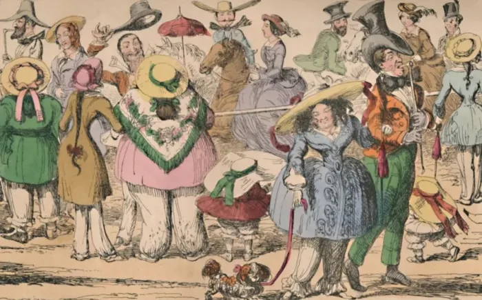 Framed Print : Cruikshanks Exhibition of Bloomers in Hyde Park, 1852, c1870. Artist: George Cruikshank Framed Print : Cruikshanks Exhibition of Bloomers in Hyde Park, 1852, c1870. Artist: George Cruikshank