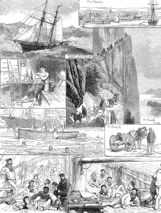 Framed Print : A cruise of naval volunteers: trip to Norway, 1881. Creator: C. R Framed Print : A cruise of naval volunteers: trip to Norway, 1881. Creator: C. R