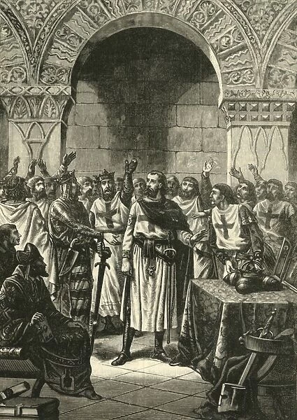 Crusaders Proclaiming Godfrey of Bouillon King of Jerusalem, 1890. Creator: Unknown