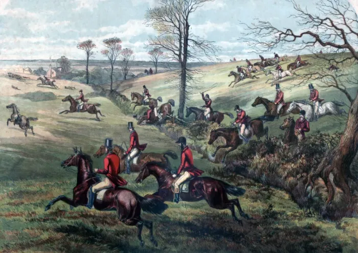 Framed Print : Full Cry, Fox Hunting, 19th century Framed Print : Full Cry, Fox Hunting, 19th century