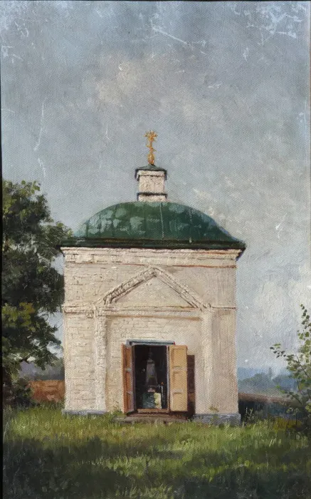 Framed Print : The Crypt Chapel of Mikhail Lermontov in Tarkhany, 1883. Artist: Mezentsov, A. S. (active 1880s) Framed Print : The Crypt Chapel of Mikhail Lermontov in Tarkhany, 1883. Artist: Mezentsov, A. S. (active 1880s)