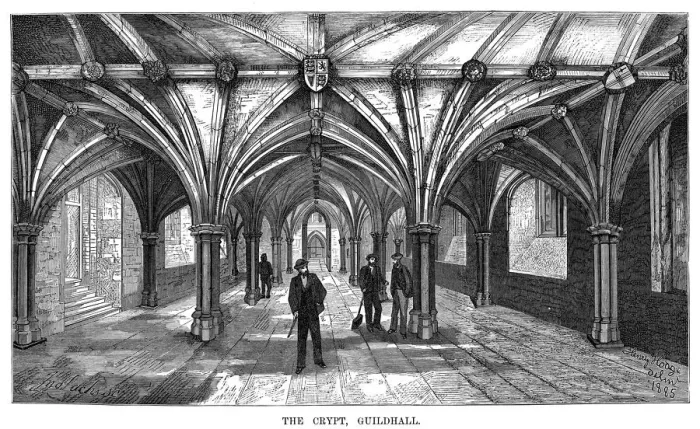 Framed Print : The Crypt, Guildhall, City of London, 1886 Framed Print : The Crypt, Guildhall, City of London, 1886