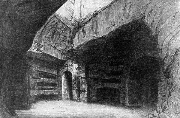 The crypt of St Cecilia, the Catacombs, Rome, Italy, 1935. Artist: Anderson