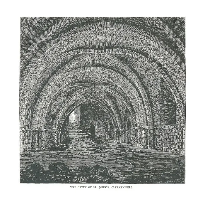 Framed Print : The Crypt of St. Johns, 1878 Framed Print : The Crypt of St. Johns, 1878