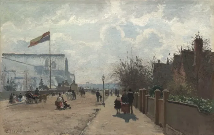Framed Print : The Crystal Palace, 1871. Creator: Camille Pissarro Framed Print : The Crystal Palace, 1871. Creator: Camille Pissarro