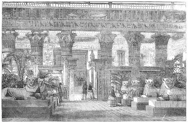 The Crystal Palace - Entrance to the Egyptian Court from the Nave, by the Avenue of Lions, 1854. Creator: Unknown