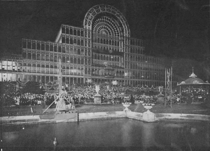 Framed Print : The Crystal Palace illuminated by Brock, 1900 Framed Print : The Crystal Palace illuminated by Brock, 1900