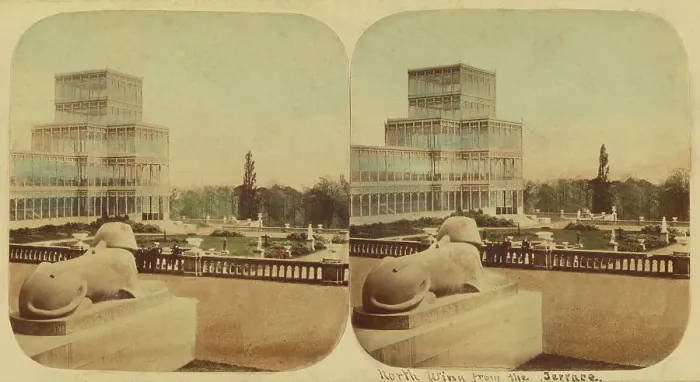 Framed Print : Crystal Palace - The North Wing From The Terrace, 1850s. Creator: London Stereoscopic & Photographic Co Framed Print : Crystal Palace - The North Wing From The Terrace, 1850s. Creator: London Stereoscopic & Photographic Co