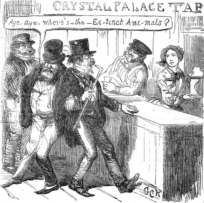 Framed Print : The Crystal Palace and its Refreshments; Gentlemen Visitors over-refreshed, 1854. Creator: George Cruikshank Framed Print : The Crystal Palace and its Refreshments; Gentlemen Visitors over-refreshed, 1854. Creator: George Cruikshank