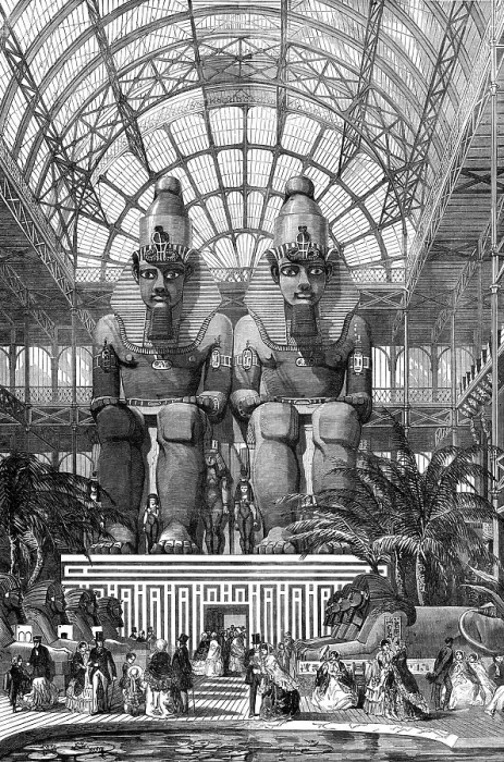 Framed Print : The Crystal Palace at Sydenham - the Egyptian Avenue: Colossal Figures from Aboo Simbel, 1854. Creator: Unknown Framed Print : The Crystal Palace at Sydenham - the Egyptian Avenue: Colossal Figures from Aboo Simbel, 1854. Creator: Unknown