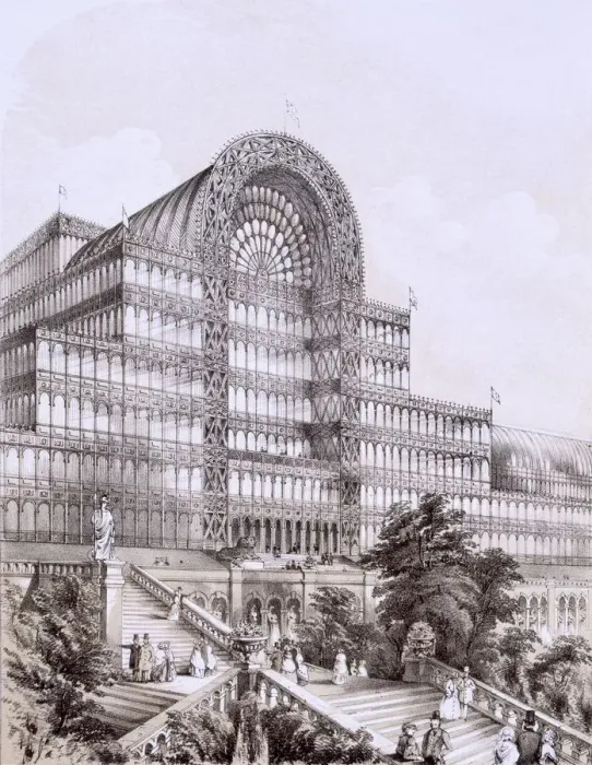 Framed Print : Crystal Palace at Sydenham, the front of the Great Transept, c1854 Framed Print : Crystal Palace at Sydenham, the front of the Great Transept, c1854