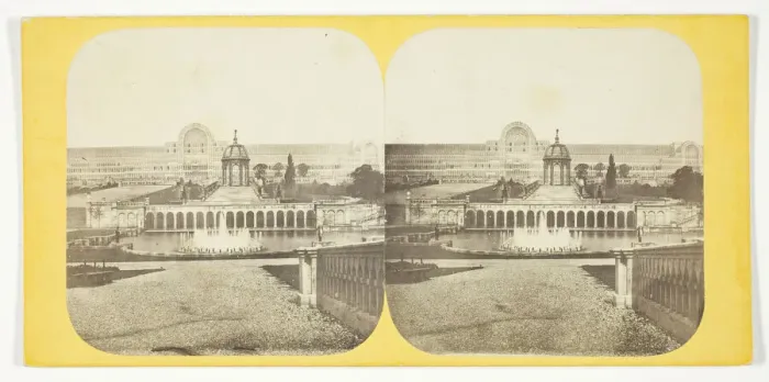 Framed Print : Crystal Palce: General View of the Palace, Cascades and Lower Fountains, 1850  /  99