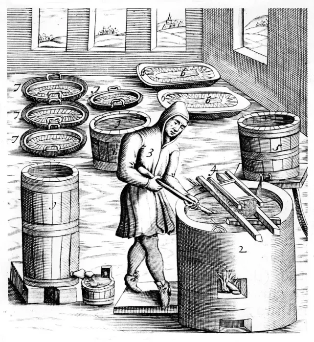 Framed Print : Crystallization of saltpetre (nitre, potassium nitrate, or KN03), 1683 Framed Print : Crystallization of saltpetre (nitre, potassium nitrate, or KN03), 1683