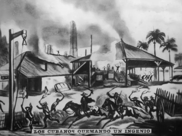 Framed Print : Cubans Burning Refineries, (1870s), 1920s Framed Print : Cubans Burning Refineries, (1870s), 1920s