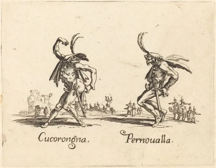 Framed Print : Cucorongna and Pernoualla, c. 1622. Creator: Jacques Callot Framed Print : Cucorongna and Pernoualla, c. 1622. Creator: Jacques Callot