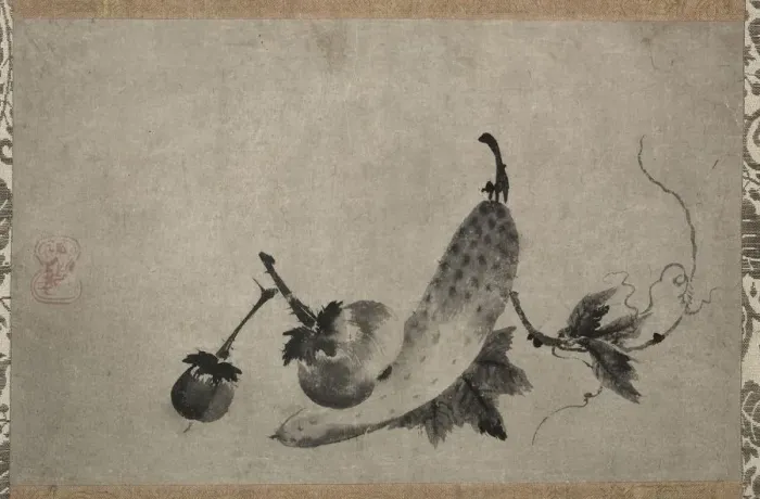 Framed Print : Cucumbers and Eggplant, 1500s. Creator: Yamada Doan (Japanese, 1571) Framed Print : Cucumbers and Eggplant, 1500s. Creator: Yamada Doan (Japanese, 1571)