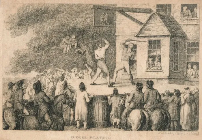 Framed Print : Cudgel Playing, 1799. Creator: Unknown Framed Print : Cudgel Playing, 1799. Creator: Unknown
