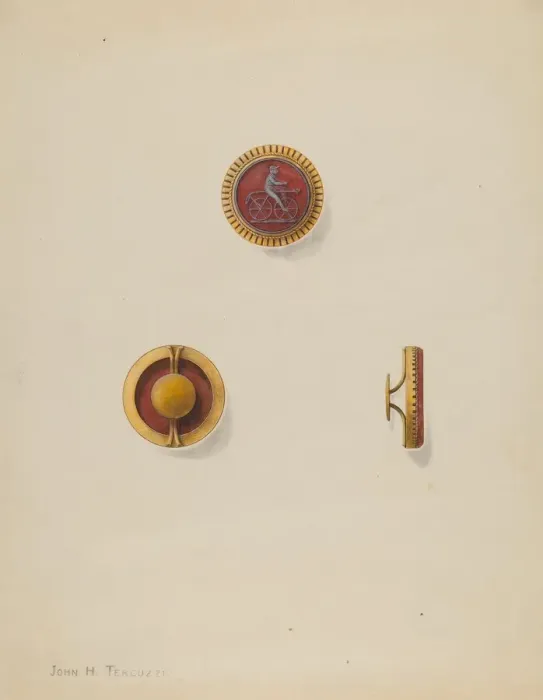 Framed Print : Cuff Buttons, c. 1936. Creator: John H. Tercuzzi Framed Print : Cuff Buttons, c. 1936. Creator: John H. Tercuzzi