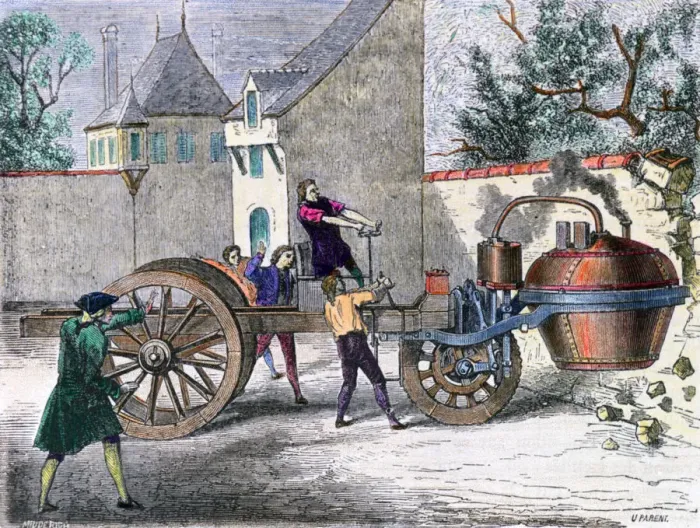 Framed Print : Cugnots Steam Wagon, 19th century Framed Print : Cugnots Steam Wagon, 19th century