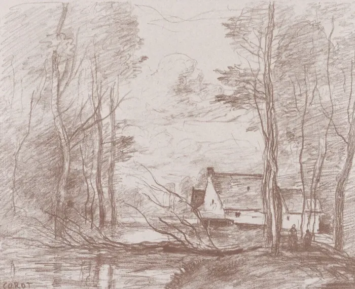 Framed Print : The Mill at Cuincy, Near Douai, 1871-72. Creator: Jean-Baptiste-Camille Corot Framed Print : The Mill at Cuincy, Near Douai, 1871-72. Creator: Jean-Baptiste-Camille Corot