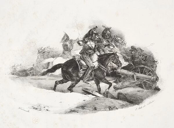 Cuirassiers chargeant une batterie dartillerie. Creator: Theodore Gericault (French
