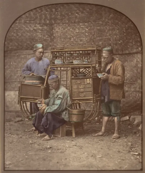 Framed Print : Cuisine ambulante, 1870s. Creator: Unknown Framed Print : Cuisine ambulante, 1870s. Creator: Unknown