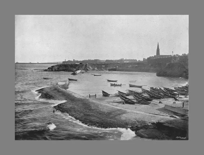Framed Print : Cullercoats Bay, Tynemouth, c1900. Artist: M Aunty Framed Print : Cullercoats Bay, Tynemouth, c1900. Artist: M Aunty