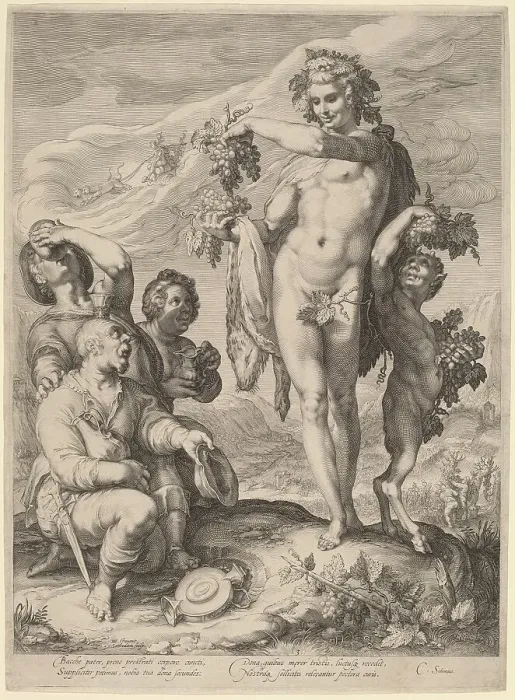 Framed Print : The Cult of Bacchus, 1596. Creator: Jan Saenredam Framed Print : The Cult of Bacchus, 1596. Creator: Jan Saenredam