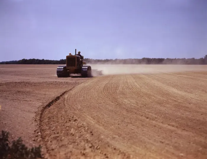 Framed Print : Cultivating a field, Seabrook Farm, Bridgeton, N. J. 1942. Creator: John Collier Framed Print : Cultivating a field, Seabrook Farm, Bridgeton, N. J. 1942. Creator: John Collier
