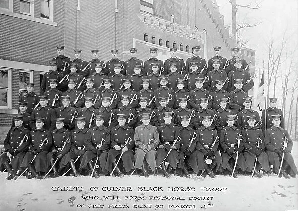 Culver Military Academy - Black Horse Troop, Personal Escort To Vice President Marshall at... 1913. Creator: Harris & Ewing. Culver Military Academy - Black Horse Troop, Personal Escort To Vice President Marshall at... 1913