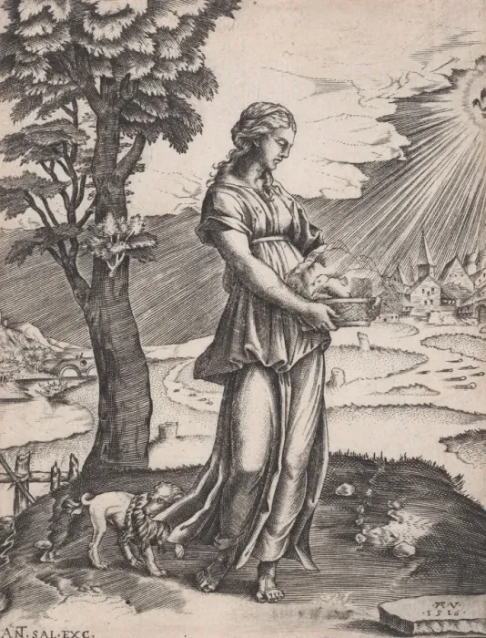Framed Print : The Cumaean Sibyl, dated 1516. Creator: Agostino Veneziano Framed Print : The Cumaean Sibyl, dated 1516. Creator: Agostino Veneziano