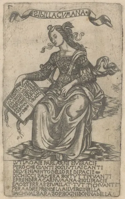 Framed Print : Cumaean Sibyl, early 15th century. Creator: Unknown Framed Print : Cumaean Sibyl, early 15th century. Creator: Unknown